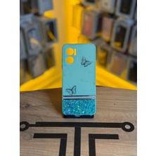 Avcı Teknoloji Market Redmi Note 11E Uyumlu Kelebek Figürlü Simli Parlak Telefon Kılıfı
