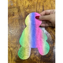 Gönülden Tasarım Ütü Ile Yapışan Kabartma Renklş Ayı Arma Dikiş Aplike 20X13 cm