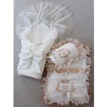 Sylar Yenidoğan Nil Taç Nakışlı Kundaklı Trilüks 3lü Alt Açma Seti