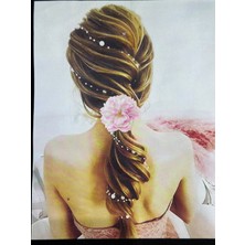 Gönülden Tasarım Ütü Ile Yapışan Tasarım Çiçek Saçlı Kadın Transfer Baskı Arma 24X20 cm