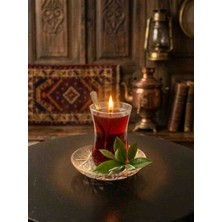 Floryn Dekoratif Çay Bardağı Mum Jel Mum Çay Görünümlü Hediyelik Masa Üstü Mum | Tabaksız Gönderim 100CC