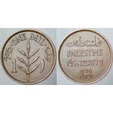 Banknoting Filistin 1 Mil 1939 Ingiltere Madası Dönemi, Üç Dilli. Nadir.