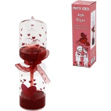 Senson 13-222 Aşk Ölçer Fanus - Cam Kırmızı Su El Isısı = Aşk Testi (5224)