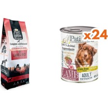 Pati Life Patilatte 20 Prt Kuru Mama 15KG  + Patilife Kuzu Etli Konserve 415GR 24 Adet