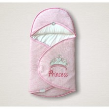 Sylar Yenidoğan Princess Nakışlı Çizgi Efektli Kız Bebek Klasik Kundak Bebek Battaniyesi