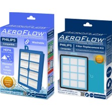 BLC Filtre Aeroflow® Philips Powerpro Expert Serisi Elektrikli Süpürgeler ile Uyumlu Filtre Seti | 1x FC8038/01 - 1x CRP754/01 (Yıkanabilir Hepa)