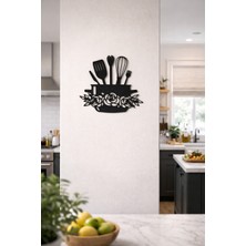 Abenova Modern Mutfak Duvar Dekoru | Çiçekli Tencere Detaylı