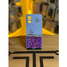 Avcı Teknoloji Market Redmi Note 10 5g Uyumlu Kelebek Figürlü Simli Parlak Telefon Kılıfı