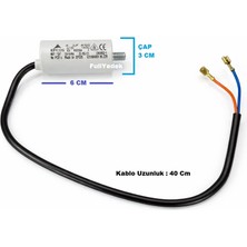 FullYedek 4 Mf Kapasitör Arçelik Buzdolabı Uyumlu Kablolu Motor Kondansatörü 450 Vac
