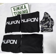 Kupon Siyah Otomobil Servis Kılıfı 1.kalite Penye Kumaş Ön Arka Takım 4 Parça (Arka Logolu 2 Parça) Vites Polar Hediyeli Universal Yikanabilir