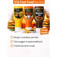 Mr Gurme Fast Food Sos Seti 3’lü (Cheddar + Buffalo + Barbekü)