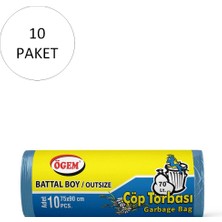 Toyigoo Battal Boy Çöp Torbası 75 x 90 cm 10 Lu Rulo x 50 Paket = 500 Adet (Mavi) TYG-84037RS