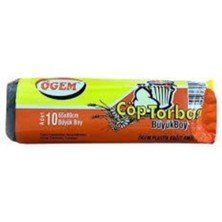 Toyigoo Büyük Boy Çöp Torbası 65 x 80 cm 10 Lu Rulo x 1 Paket = 10 Adet (Siyah) TYG-84037RS