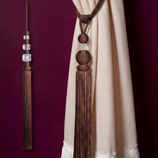 Mefaks Tekstil Akrilik Küplü Kordon Sarım Braçol Set Koyu Kahverengi (2 Braçol + 1 Sarkıt)