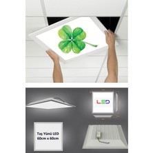 Şans, Asma Tavan LED Paneli, 60CM x 60CM, Sıva Altı LED Işık, Uv Baskı Avize, Kare Ama Tavan Aydınlatma, Ofis Tavan Ledi, Gökyüzü Panel 50W Desenli Aydınlatma