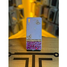 Avcı Teknoloji Market Redmi 9A Uyumlu Kelebek Figürlü Simli Parlak Telefon Kılıfı