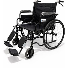 BEMOR Manuel Tekerlekli Sandalye Katlanabilir Refakatçi Frenli Sökülebilir Ayaklı Emniyet Kemerli Hasta & Engelli 100 Kg