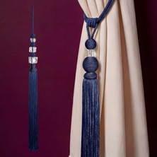 Mefaks Tekstil Akrilik Küplü Kordon Sarım Braçol Set Lacivert(2 Braçol + 1 Sarkıt)