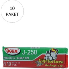 Toyigoo J-250 Jumbo Boy Çöp Torbası 80 x 110 cm 10 Lu Rulo x 10 Paket = 100 Adet (Siyah) TYG-84037RS