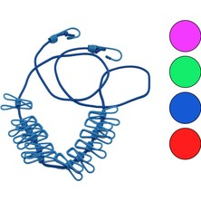 MERİVİA Renkli LASTİK=150CM--280CM E Uzar  Çamaşır Ipi  12PCS Metal Mandallı  BRKT-910316 (5405)