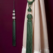 Mefaks Tekstil Akrilik Küplü Kordon Sarım Braçol Set Yeşil (2 Braçol + 1 Sarkıt)