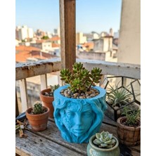 Kaia Life Minimalist Kadın Yüzü Heykel Tasarımlı 3D Dekoratif Saksı Vazo