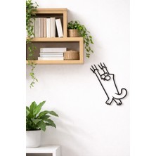 Abenova Tırmanan Kedi Duvar Dekoru | Modern Minimal Duvar Süsü