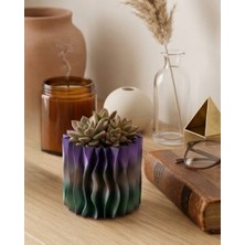 Karahanbey Sanatsal Dalga Desenli Mor 3D Baskı Dekoratif Vazo Ev Dekorasyonu - Lisinya