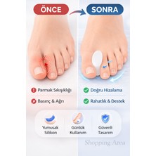 Shopping Area Silikon Parmak Arası Ayırıcı Makara – Halluks Valgus Başparmak Düzeltici Ped (2 Adet)