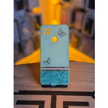 Avcı Teknoloji Market Redmi 9c Uyumlu Kelebek Figürlü Simli Parlak Telefon Kılıfı