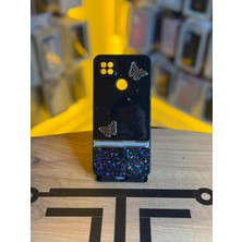 Avcı Teknoloji Market Redmi 9c Uyumlu Kelebek Figürlü Simli Parlak Telefon Kılıfı