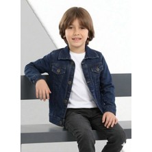Cubbux Çocuk   Kot Mont - Düğmeli Denim Ceket Pamuklu