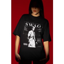 Sevbano Tasarım Justin Bieber Swag Şarkıcı Baskılı Unisex Oversize Tişört