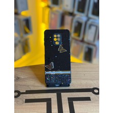 Avcı Teknoloji Market Redmi Note 9 Pro Uyumlu Kelebek Figürlü Simli Parlak Telefon Kılıfı