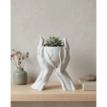 Twin Store Ev Dekoru Için El Şeklinde 3D Baskı Dekoratif Saksı Vazo