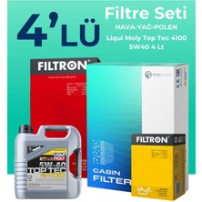 Filtron Fiat Punto Evo 1.4 Benzinli Filtre Bakım Seti Liqui Moly Motor Yağlı (2008-2015) 4 Lü