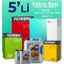 Filtron Bmw X6 40 Dizel Filtre Bakım Seti Liqui Moly Motor Yağlı (2014-2019) 5 Li