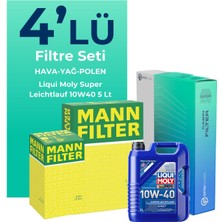 Mann Filter Mann Renault Megane 2 1.4 Benzinli Filtre Bakım Seti Liqui Moly Motor Yağlı (2002-2010) 4 Lü