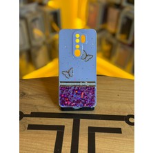 Avcı Teknoloji Market Redmi Note 8 Pro Uyumlu Kelebek Figürlü Simli Parlak Telefon Kılıfı