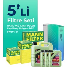 Mann Filter Mann Jeep Cherokee 2.8 Dizel Filtre Bakım Seti Liqui Moly Motor Yağlı (2008-2013) 5 Li