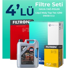 Filtron Peugeot 3008 1.6 Benzin Vti Filtre Bakım Seti Liqui Moly Motor Yağlı (2010-2015) 4 Lü