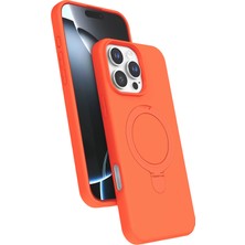  Apple iPhone 16 Pro Regal Magsafe Standlı Kapak - Turuncu Nemere