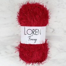 Nemere Loren Furry Koyu Kırmızı El Örgü Ipi - RF024 - 34052