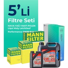 Mann Filter Mann Alfa Romeo Tonale 1.6 Dizel Filtre Bakım Seti Liqui Moly Motor Yağlı (2022-2024) 5 Li