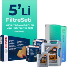 Bosch Volkswagen Transporter T5 1.9 Dizel Filtre Bakım Seti Liqui Moly Motor Yağlı (2004-2009) 5 Li