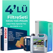 Bosch Honda Civic 1.5 Benzin Fc5 Filtre Bakım Seti Liqui Moly Motor Yağlı (2017-2021) 4 Lü