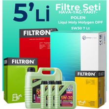 Filtron Mitsubishi L200 2.5 Dizel Filtre Bakım Seti Liqui Moly Motor Yağlı (2008-2015) 5 Li