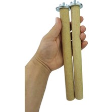Vixpet Venty Papağan İçin Doğal Ahşap Tünek & Pedikür Kumlu Tünek Seti – Sağlık ve Rahat Tutunma | Uzunluk: 25 cm | Çap: 25 mm