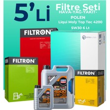 Filtron Bmw 5.20 Dizel Filtre Bakım Seti Liqui Moly Motor Yağlı (2007-2010) 5 Li