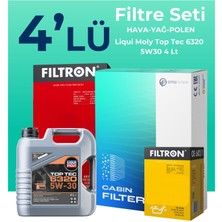 Filtron Peugeot 308 1.2 Benzin Puretech Filtre Bakım Seti Liqui Moly Motor Yağlı (2014-2024) 4 Lü